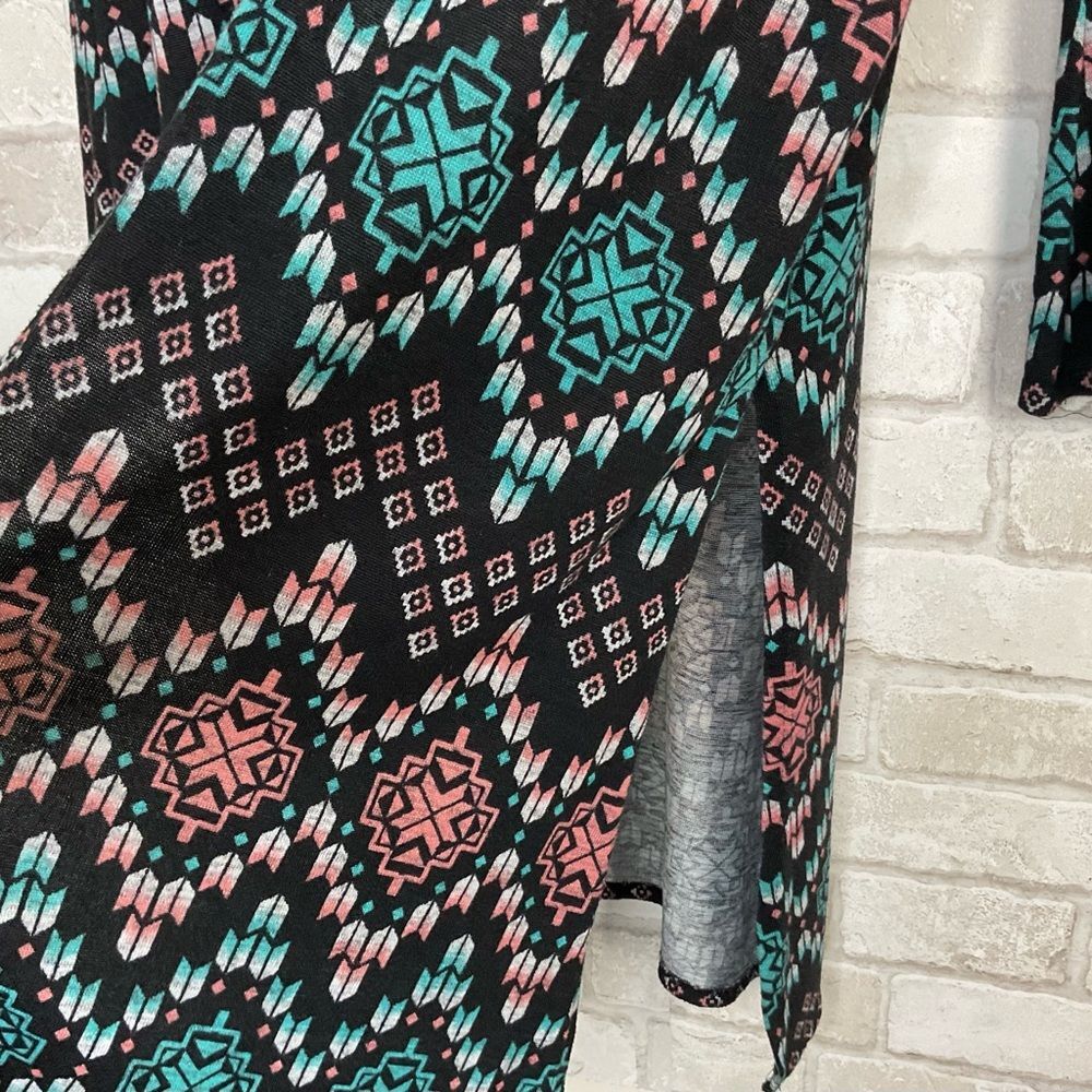 Vibrant Patterned Open Front Cardigan - Picture 4 of 12